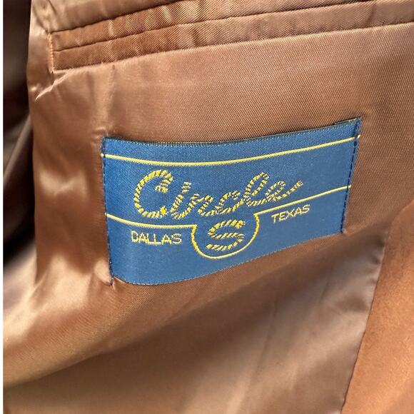 Circle S Dallas Texas Western Brown Faux suede Mens Jacket Sport Coat Blazer 44L - Picture 6 of 8